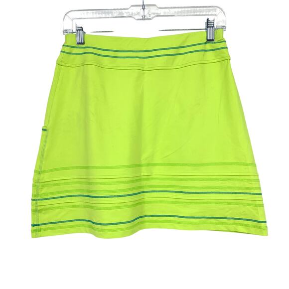 Title Nine Athletic A-Line Mini Skirt Womens XS Lime Green Blue Stitching - Picture 2 of 6